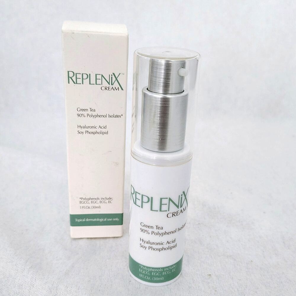 Replenix Skin Cream Green Tea Hyaluronic Acid 1 oz. Anti oxidant NEW